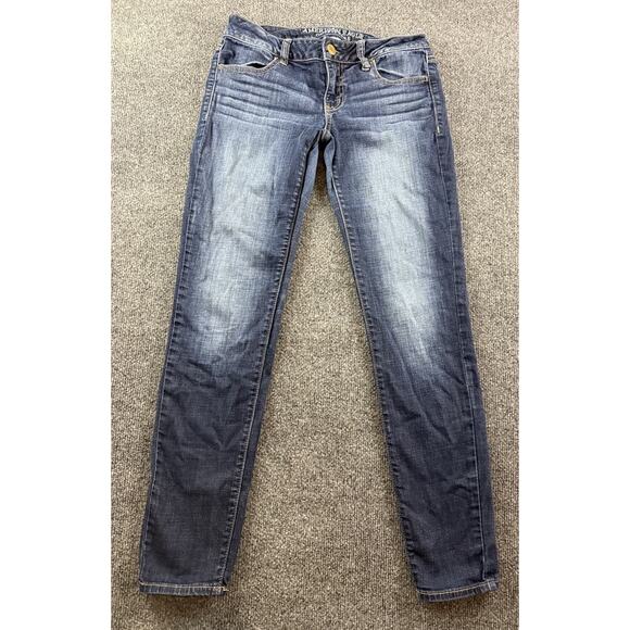American Eagle Jegging Jeans Super Stretch Women’s Size 4 Faded Wash - Picture 1 of 13